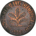 Coin, GERMANY - FEDERAL REPUBLIC, 2 Pfennig, 1968, Hambourg, EF(40-45), Copper