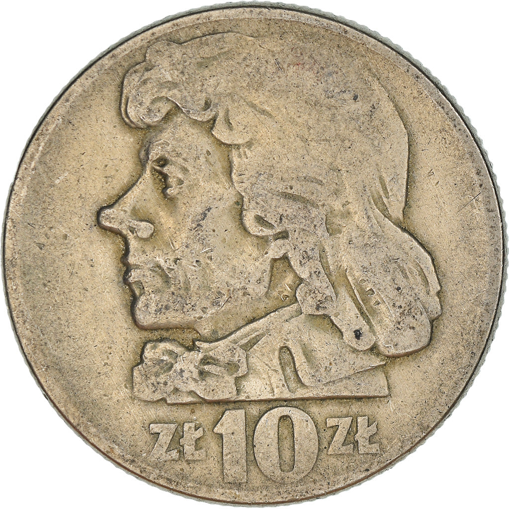 Münze, Polen, 10 Zlotych, 1959, Warsaw, S+, Copper-nickel, KM:50