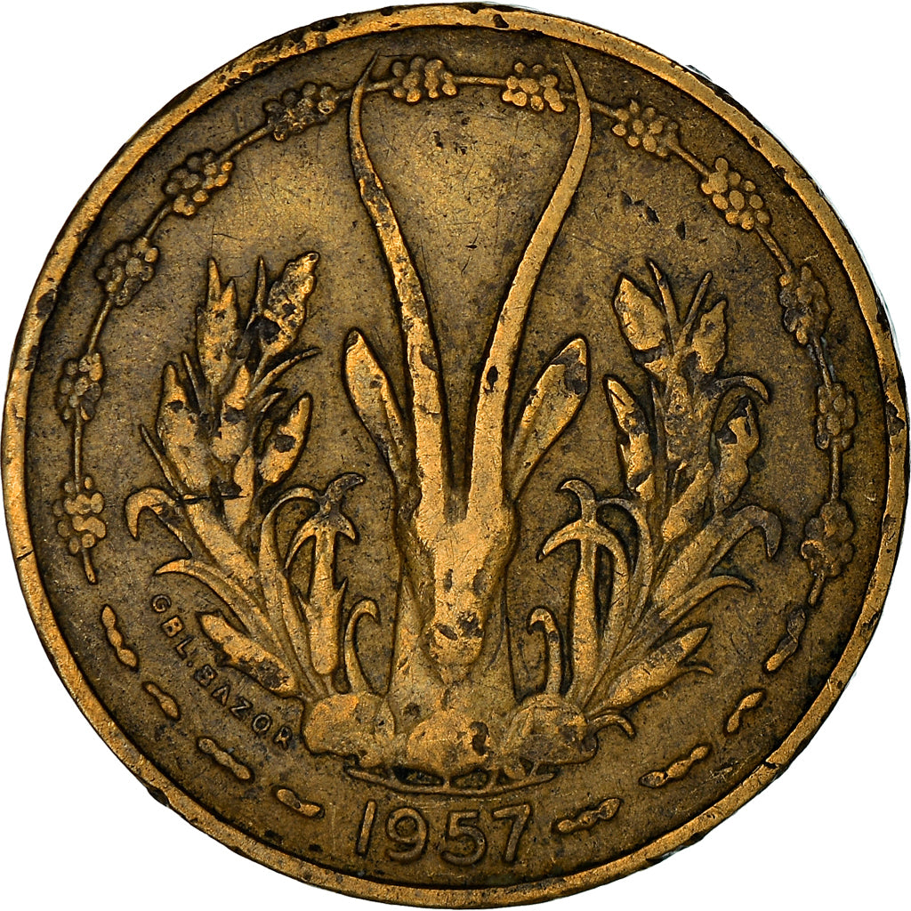 Coin, French West Africa, 10 Francs, 1957, VF(20-25), Aluminum-Bronze, KM:8