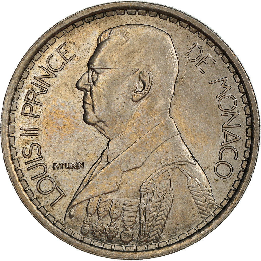 Coin, Monaco, Louis II, 20 Francs, Vingt, 1947, EF(40-45), Copper-nickel