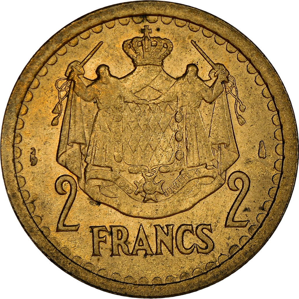 Münze, Monaco, 2 Francs, 1943, Paris, SS+, Cupro-Aluminium, Gadoury:134