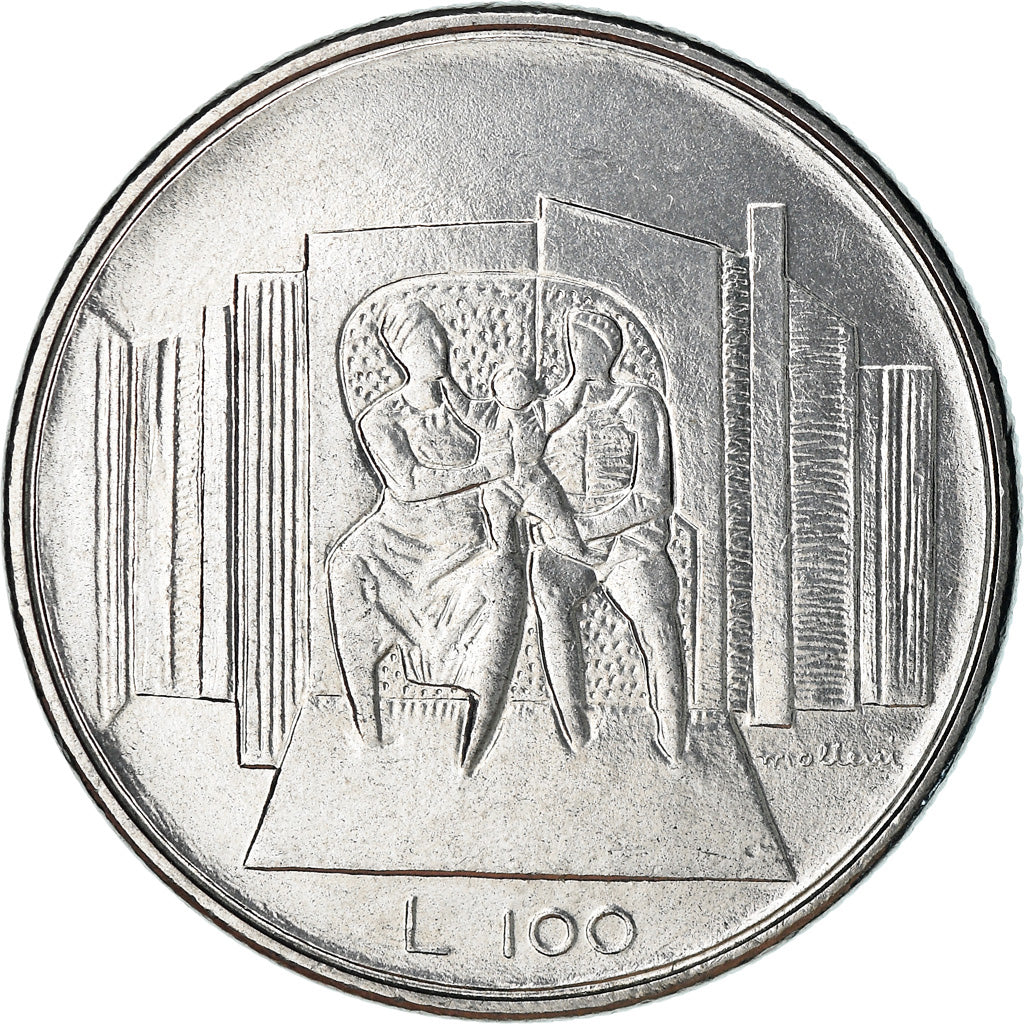 Moneda, San Marino, 100 Lire, 1976, Rome, MBC, Acero, KM:57