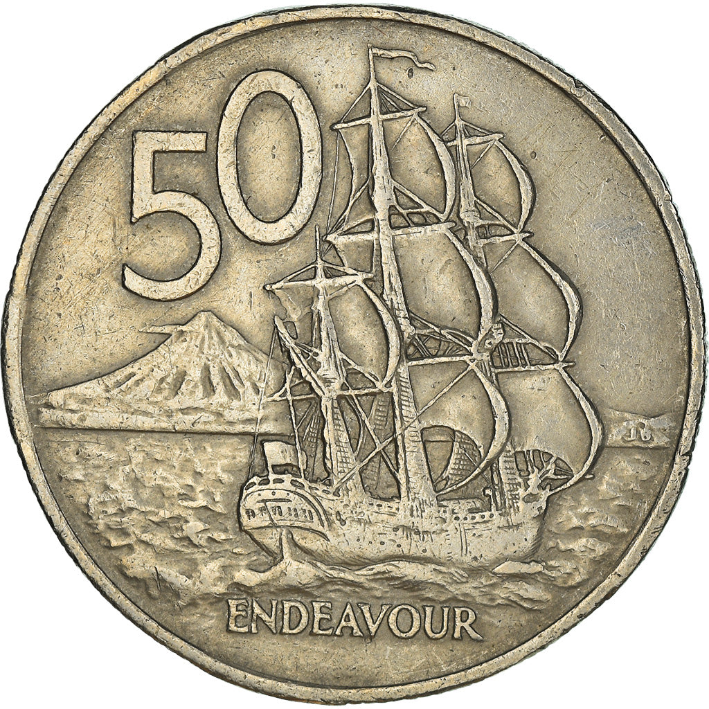 Moeda, Nova Zelândia, Elizabeth II, 50 Cents, 1967, VF(20-25), Cobre-níquel