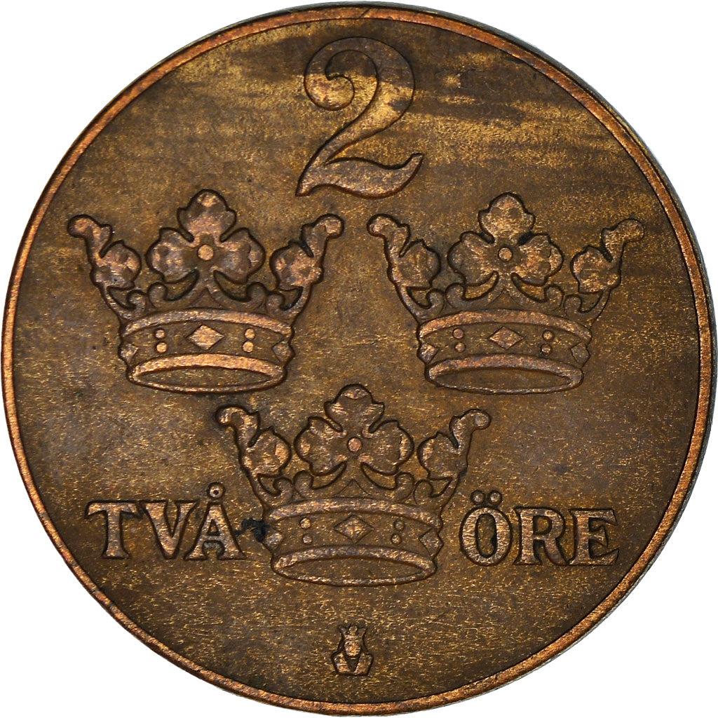 Coin, Sweden, Gustaf V, 2 Öre, 1934, EF(40-45), Bronze, KM:778