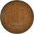 Coin, Great Britain, Elizabeth II, 1/2 Penny, 1954, VF(30-35), Bronze, KM:896