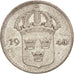 Coin, Sweden, Gustaf V, 10 Öre, 1940, EF(40-45), Silver, KM:780