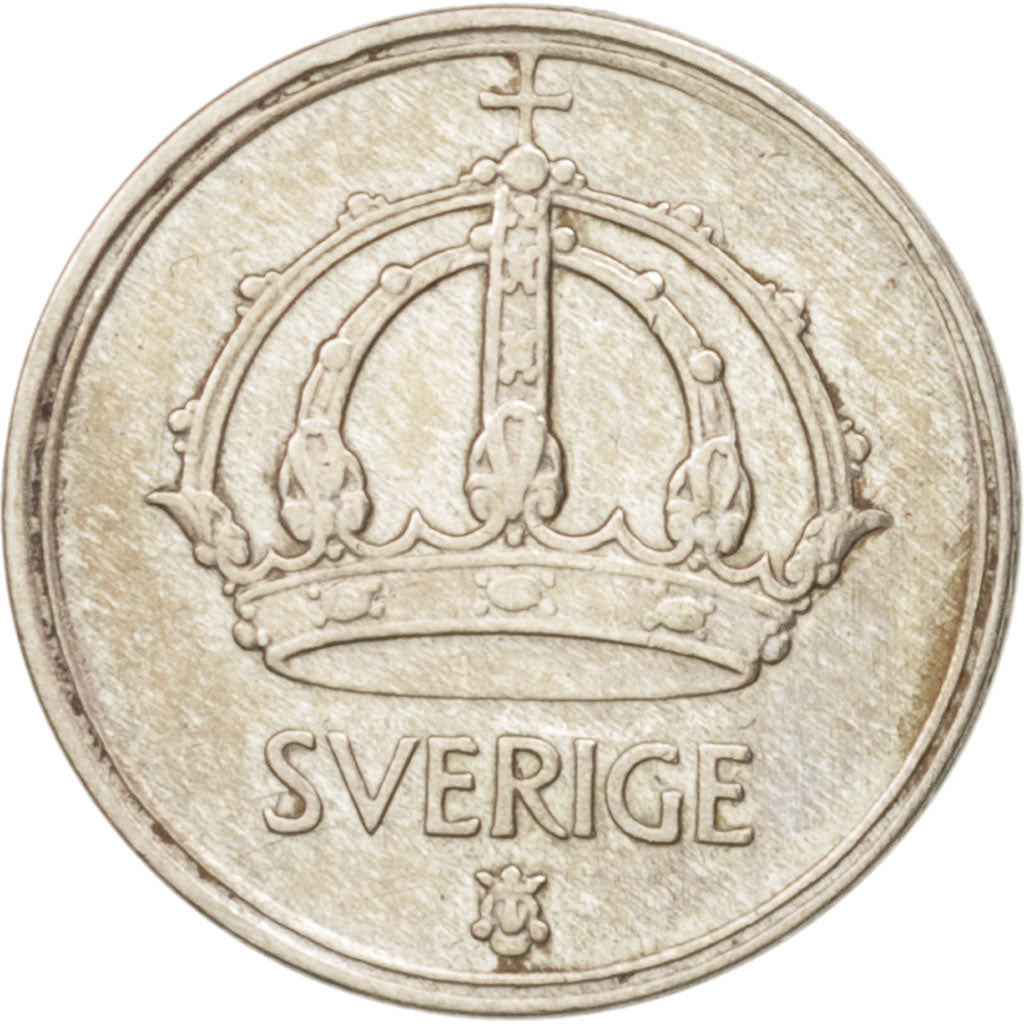 Moneta, Svezia, Gustaf V, 10 Öre, 1950, BB, Argento, KM:813