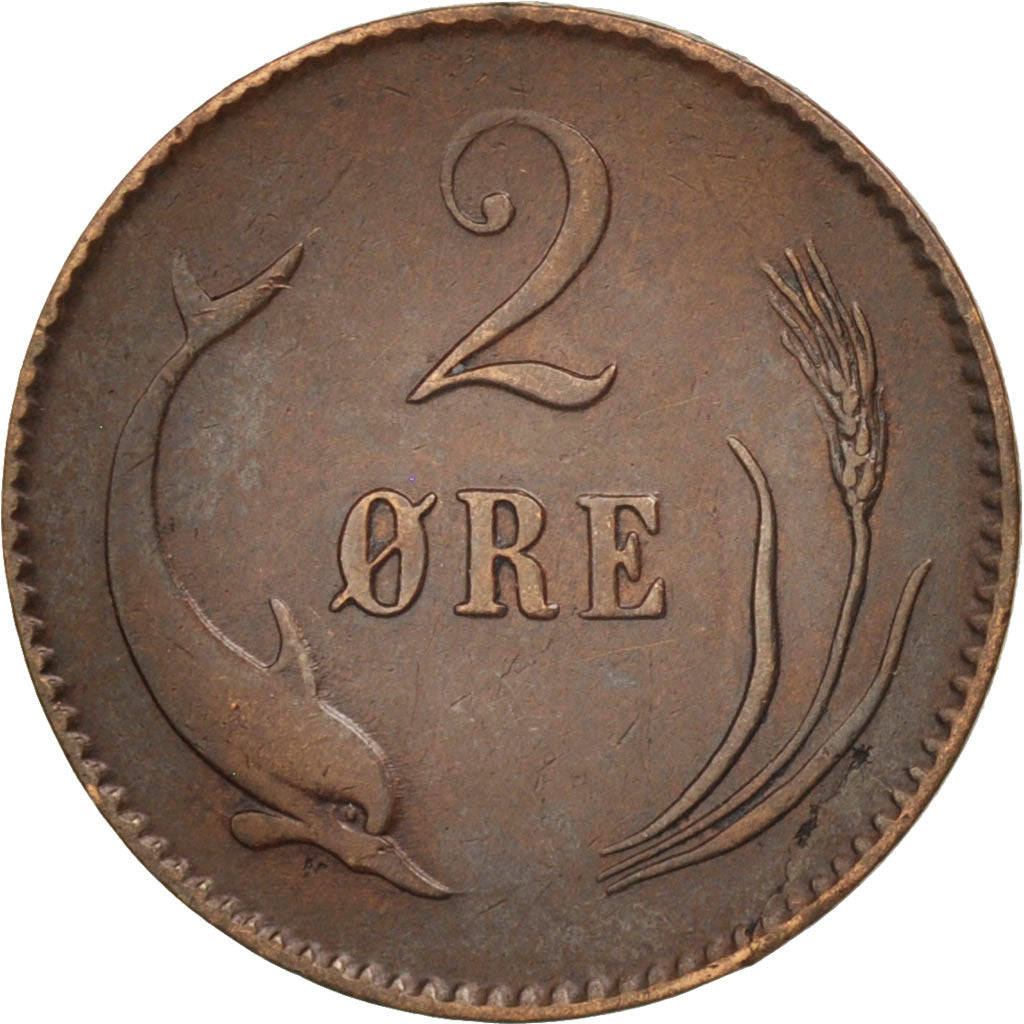 Coin, Denmark, Christian IX, 2 Öre, 1875, EF(40-45), Bronze, KM:793.1