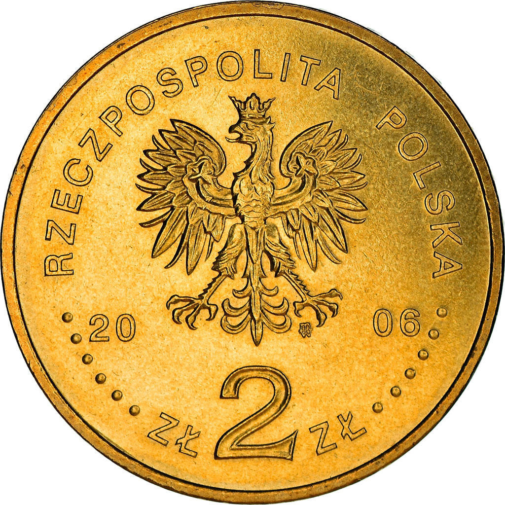 Coin, Poland, 2 Zlote, 2006, Warsaw, EF(40-45), Brass, KM:606