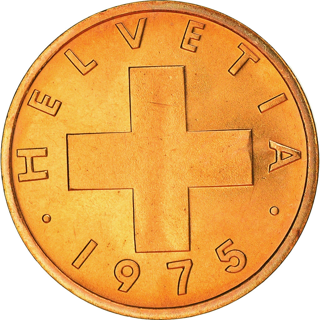 Moneta, Svizzera, Rappen, 1975, Bern, SPL+, Bronzo, KM:46