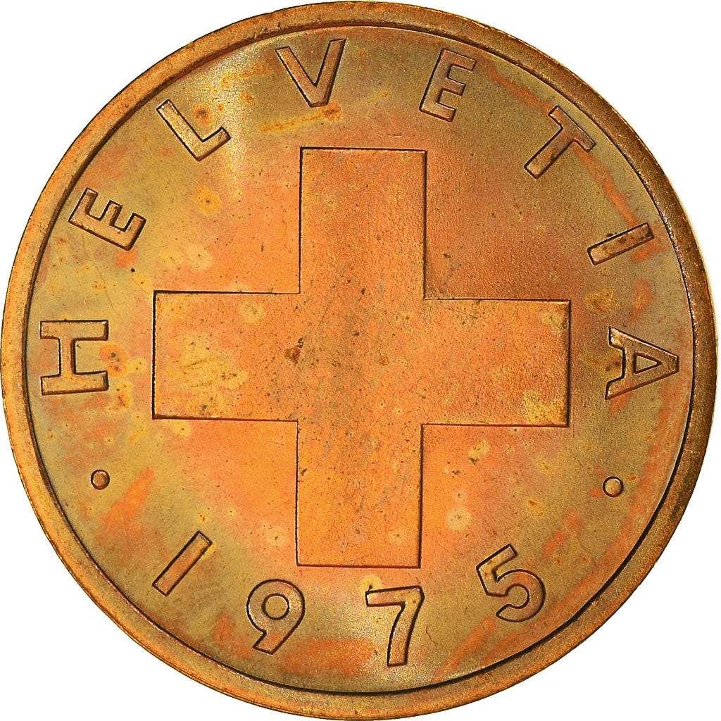 Moneta, Svizzera, Rappen, 1975, Bern, BB+, Bronzo, KM:46