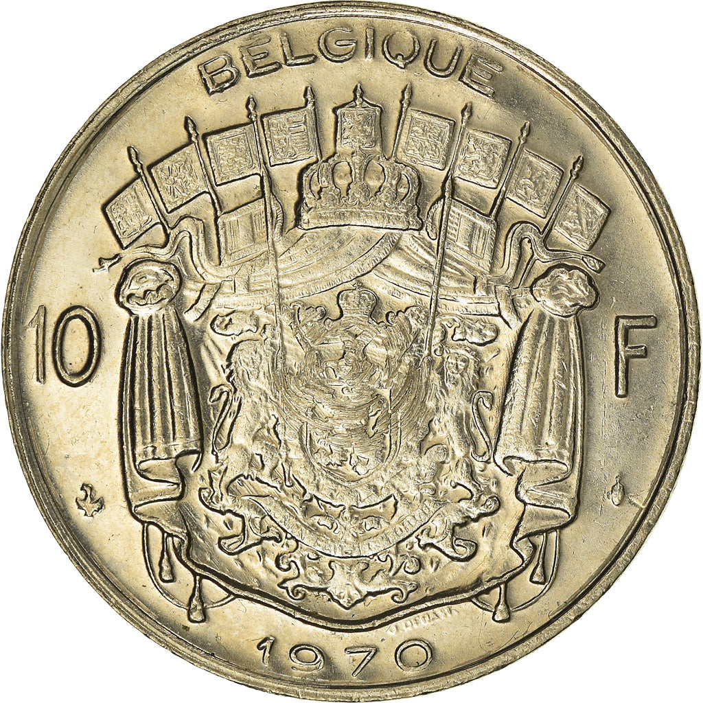 Moneta, Belgio, 10 Francs, 10 Frank, 1970, Brussels, BB+, Nichel, KM:155.1