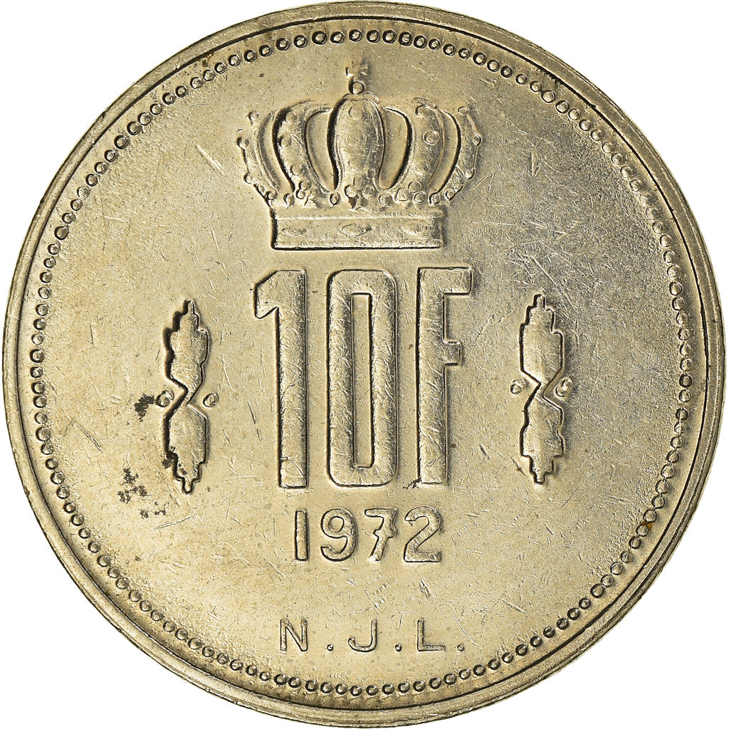 Moeda, Luxemburgo, Jean, 10 Francs, 1972, Luxembourg, EF(40-45), Níquel, KM:57