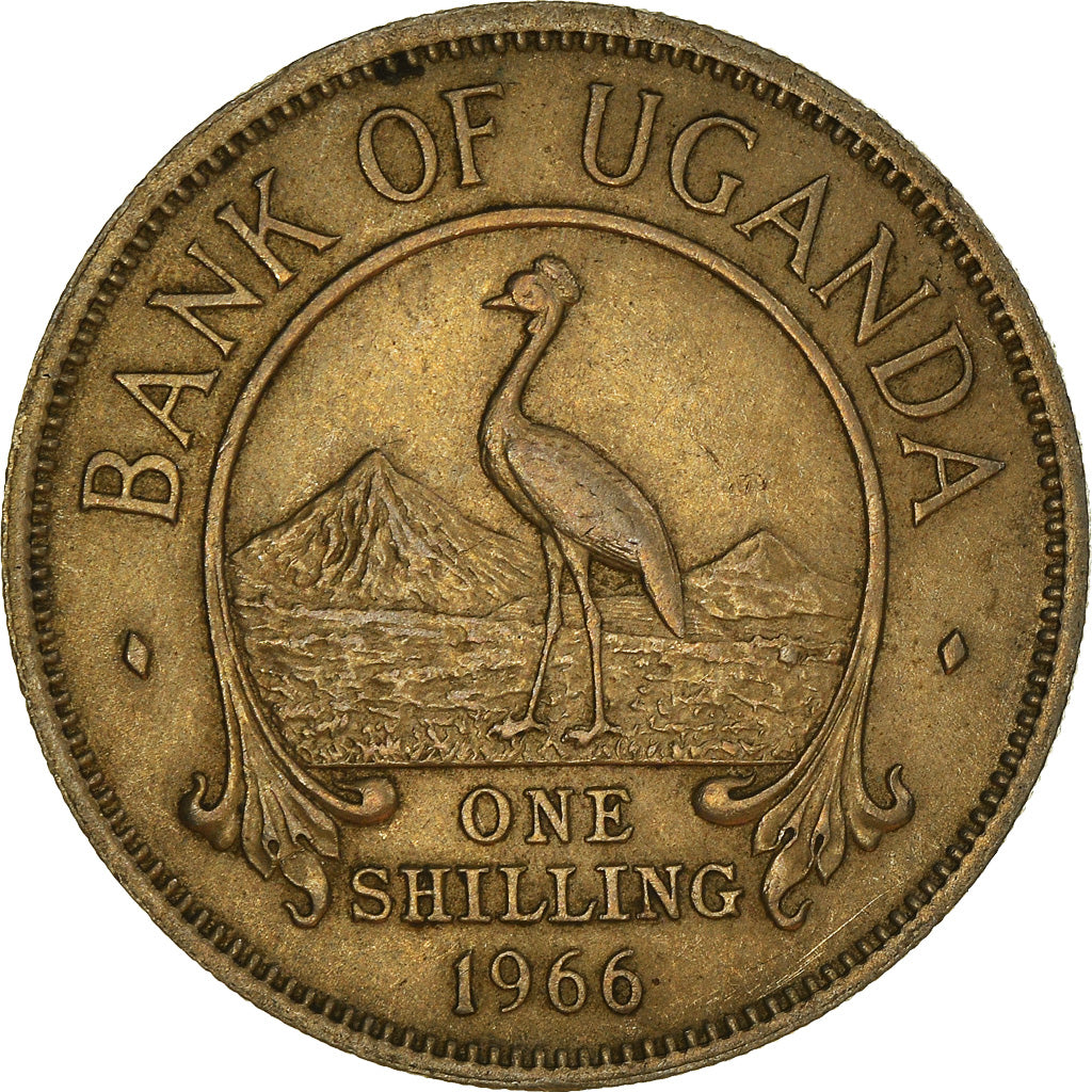 Moneta, Uganda, Shilling, 1966, MB+, Rame-nichel, KM:5