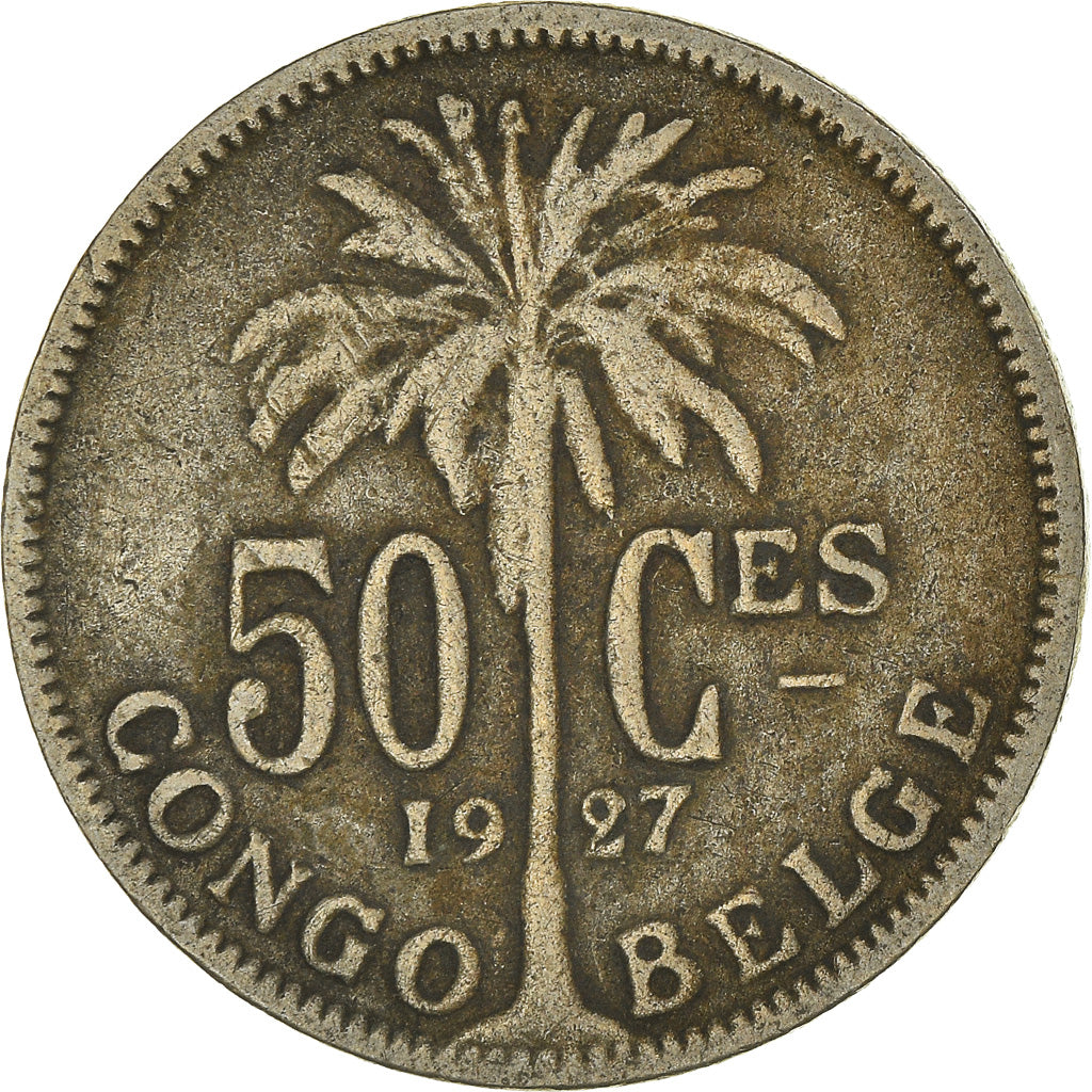 Coin, Belgian Congo, 50 Centimes, 1927, VF(20-25), Copper-nickel, KM:23