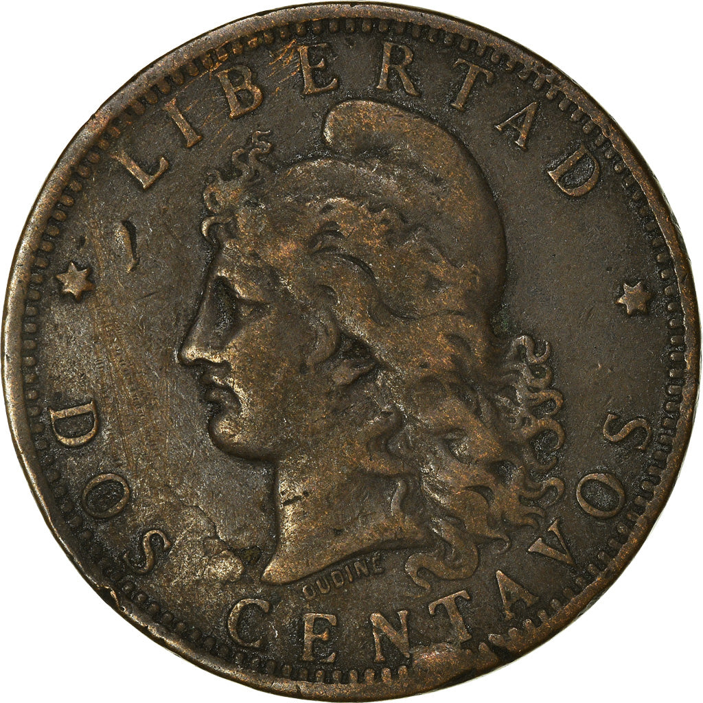 Munten, Argentinië, 2 Centavos, 1884, FR, Bronzen, KM:33