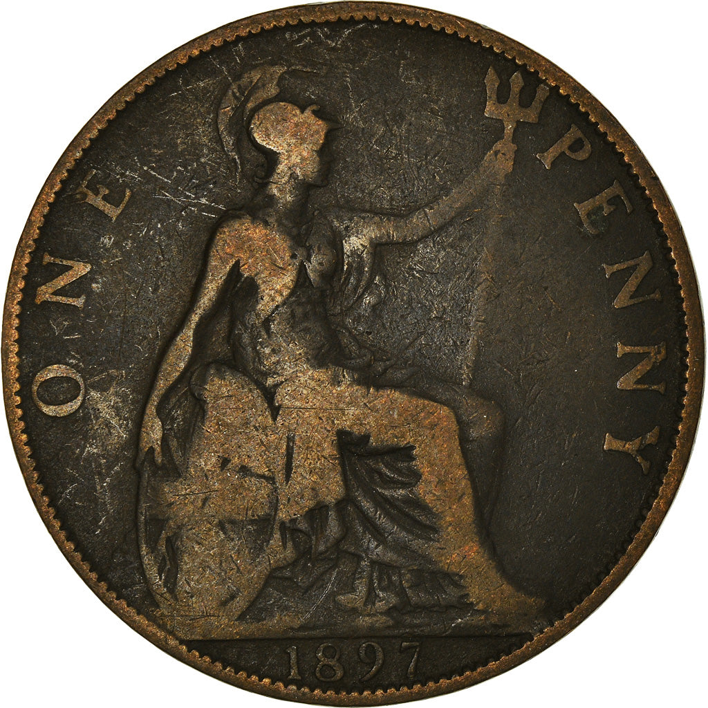 Munten, Groot Bretagne, Victoria, Penny, 1897, FR, Bronzen, KM:790