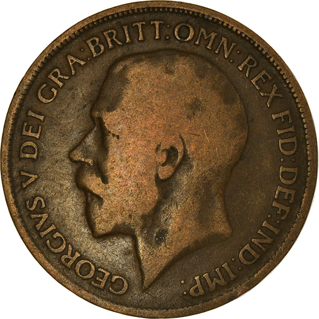 Coin, Great Britain, George V, Penny, 1919, F(12-15), Bronze, KM:810