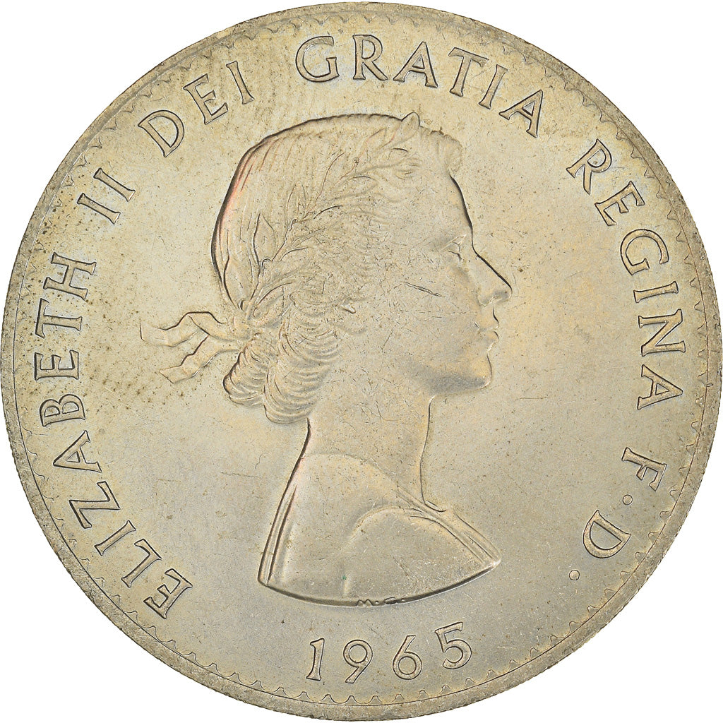 Moeda, Grã-Bretanha, Elizabeth II, Crown, 1965, EF(40-45), Cobre-níquel