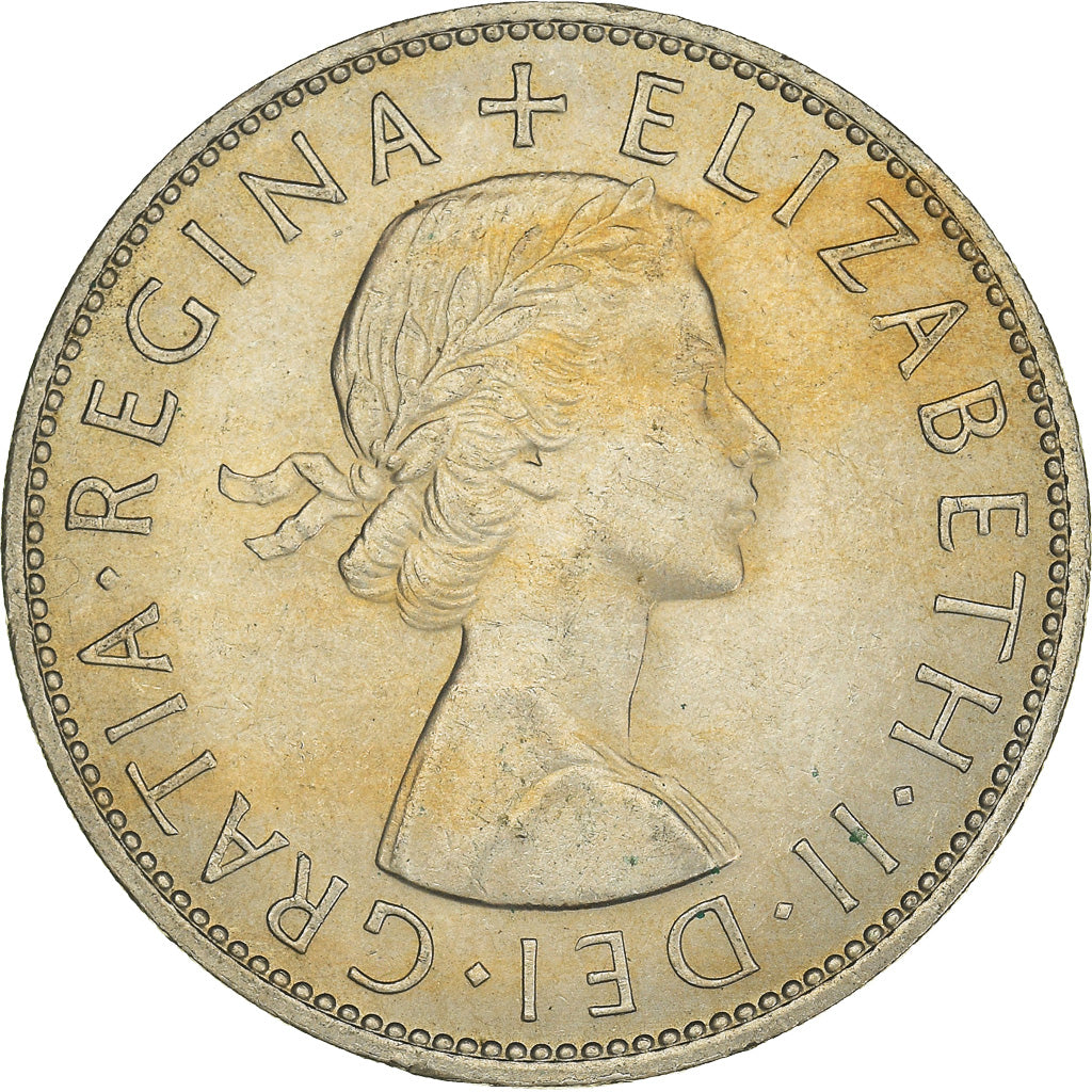 Coin, Great Britain, Elizabeth II, 1/2 Crown, 1967, AU(50-53), Copper-nickel