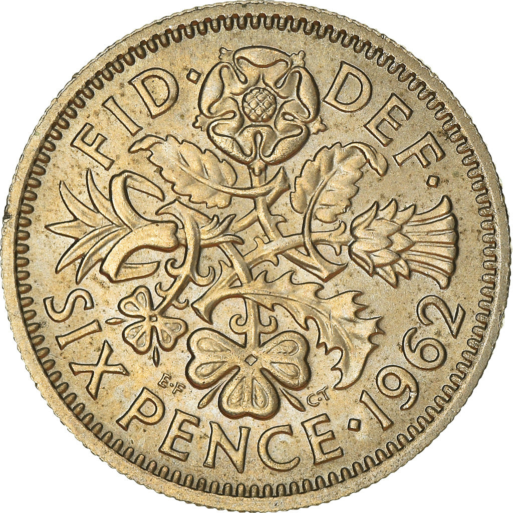 Münze, Großbritannien, Elizabeth II, 6 Pence, 1962, SS+, Kupfer-Nickel, KM:903