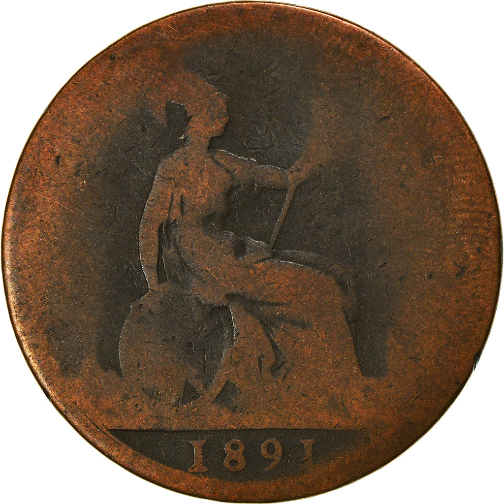 Moneta, Gran Bretagna, Victoria, Penny, 1891, B+, Bronzo, KM:755