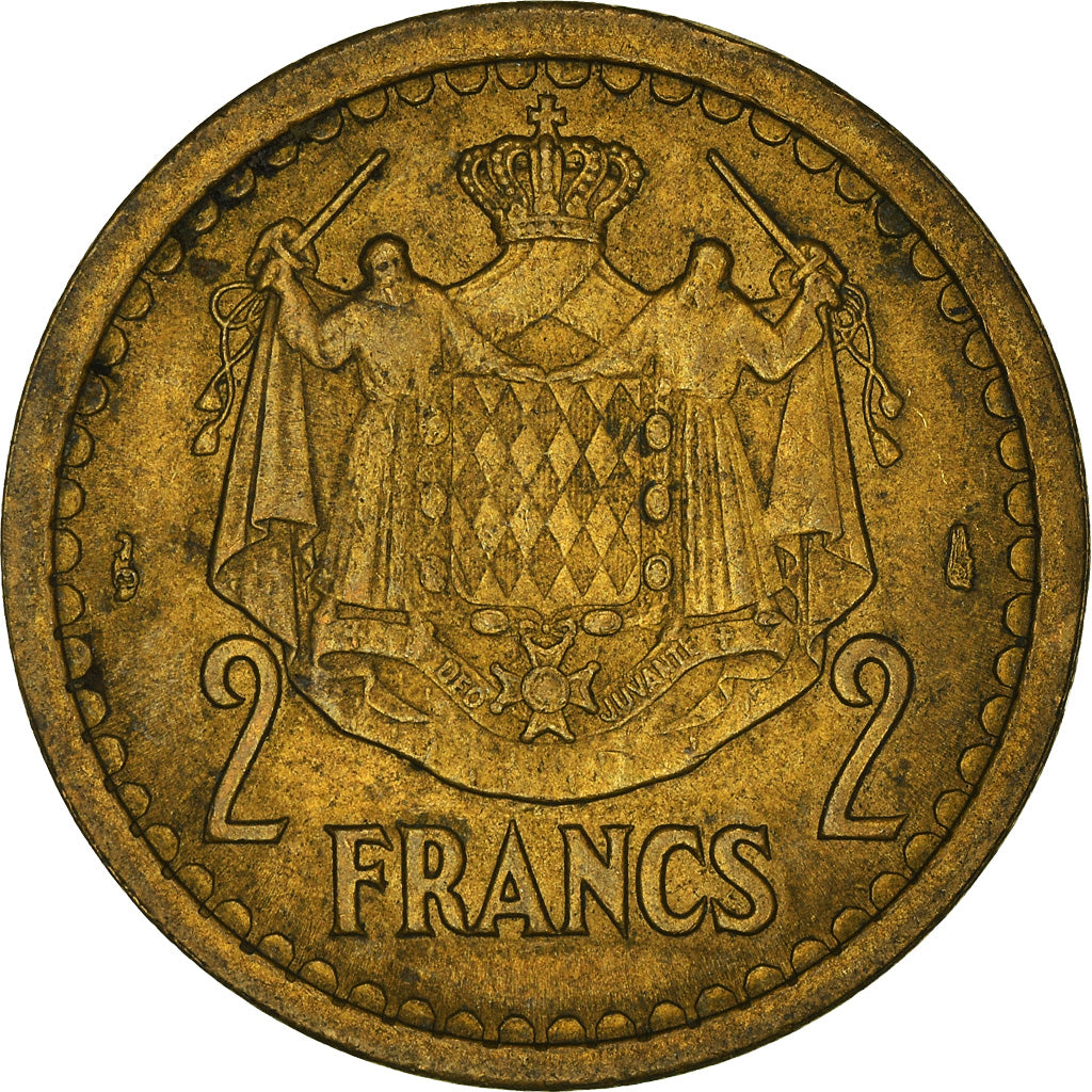 Münze, Monaco, 2 Francs, 1943, Paris, S+, Cupro-Aluminium, Gadoury:134