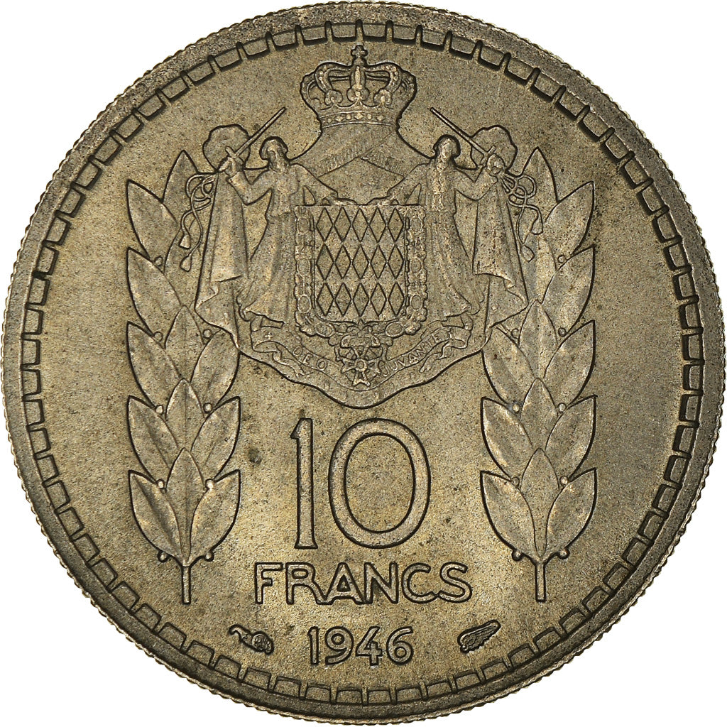 Moeda, Mónaco, Louis II, 10 Francs, 1946, VF(30-35), Cobre-níquel, KM:123