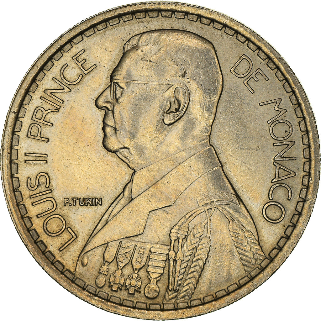 Coin, Monaco, Louis II, 20 Francs, Vingt, 1947, EF(40-45), Copper-nickel