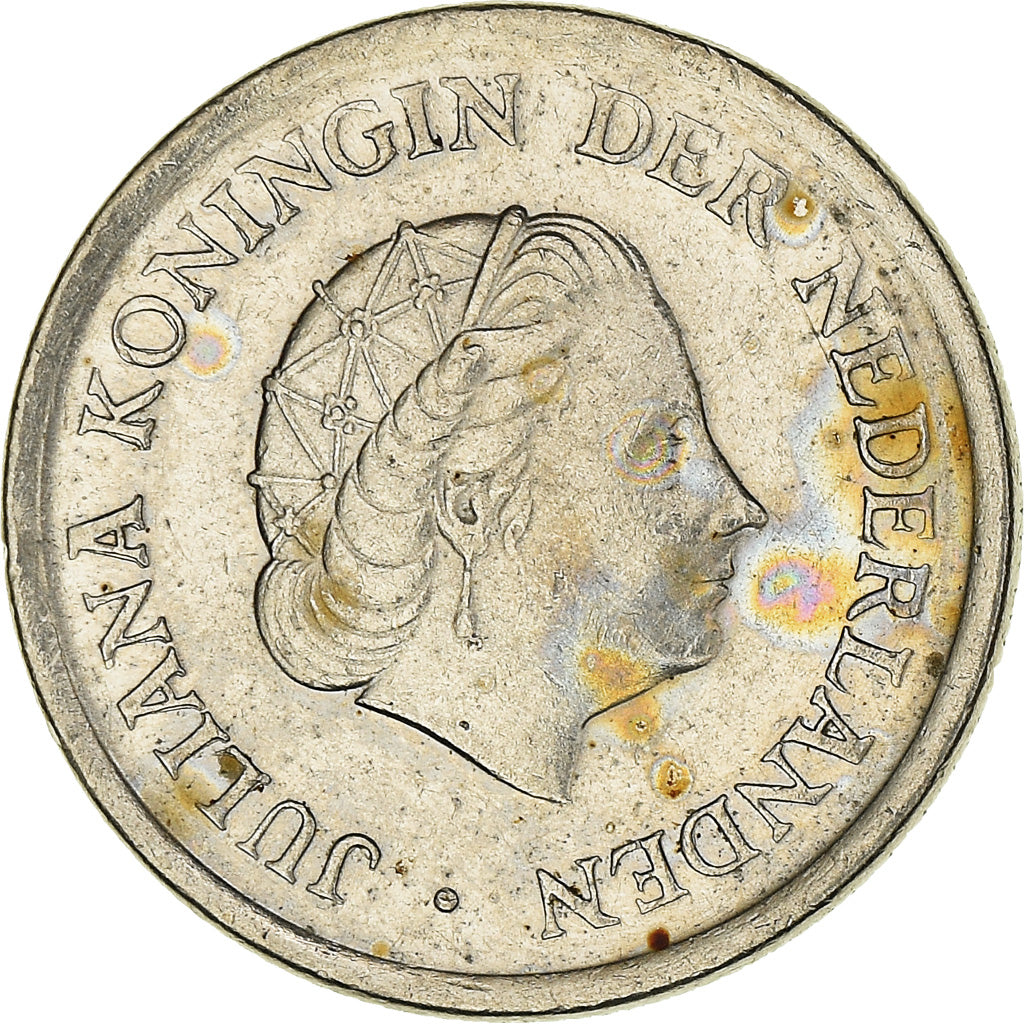 Países Bajos, 25 Cents, 1980, Níquel, MBC, KM:Pn136