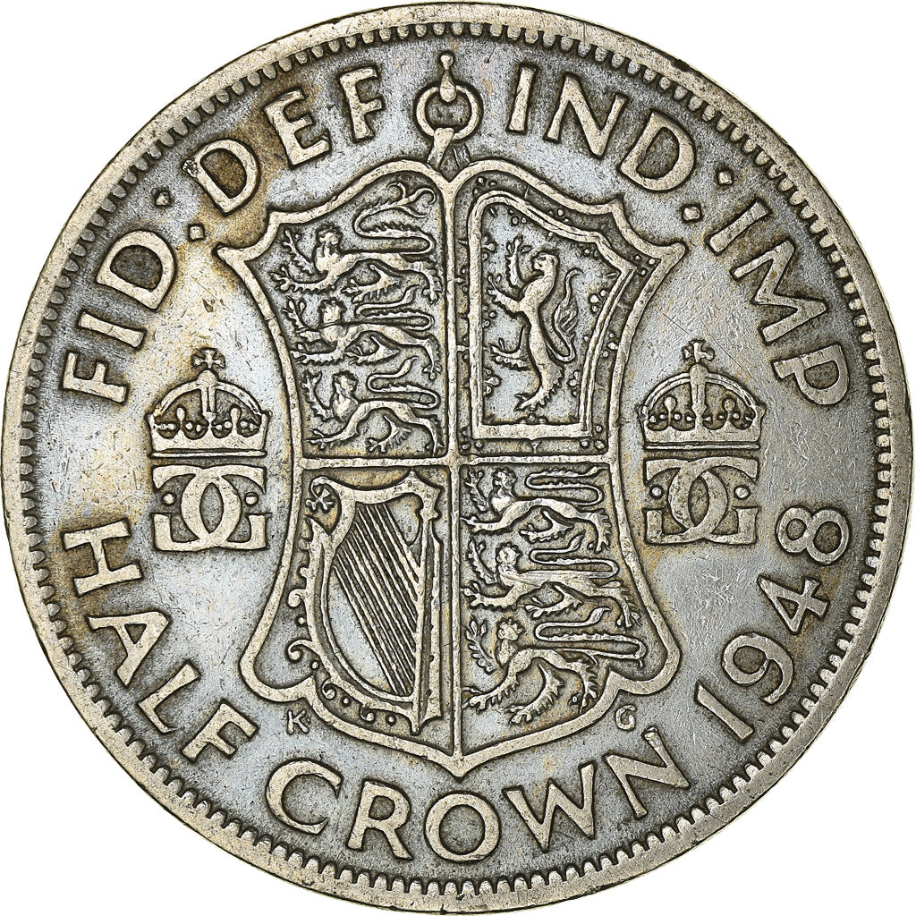 Münze, Großbritannien, George VI, 1/2 Crown, 1948, S+, Kupfer-Nickel, KM:879