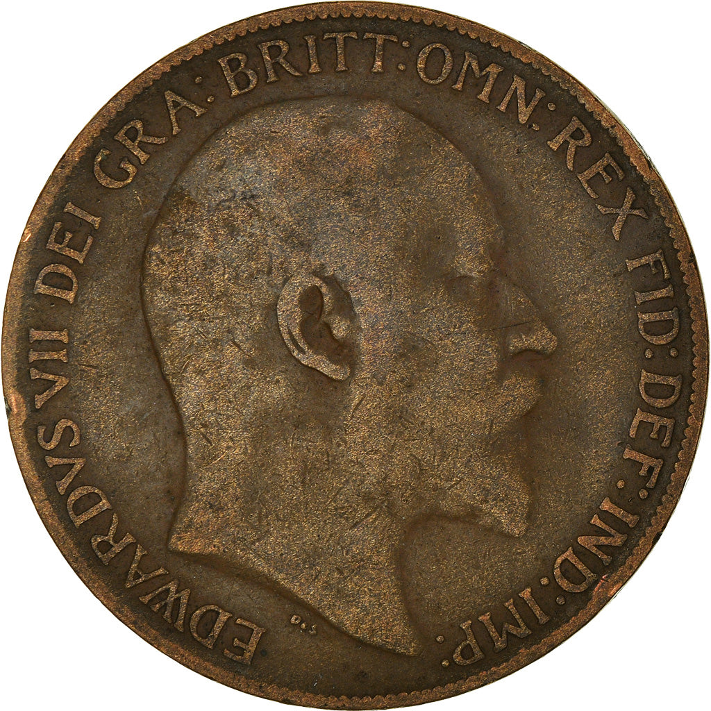 Coin, Great Britain, Edward VII, Penny, 1909, VF(20-25), Bronze, KM:794.2