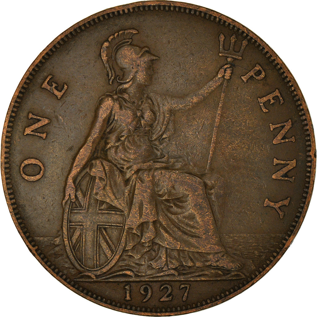 Coin, Great Britain, George V, Penny, 1927, VF(30-35), Bronze, KM:826