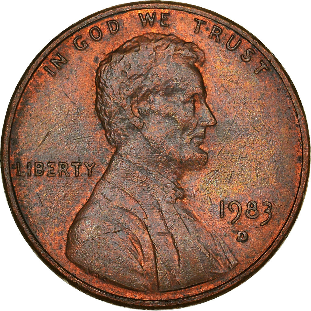 Coin, United States, Lincoln Cent, Cent, 1983, U.S. Mint, Denver, EF(40-45)