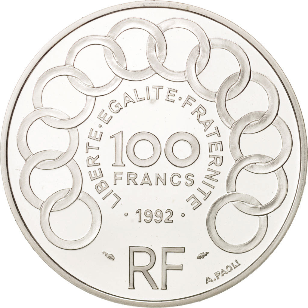 Coin, France, 100 Francs-15 Ecus, 1992, Paris, MS(65-70), Silver, KM:1012