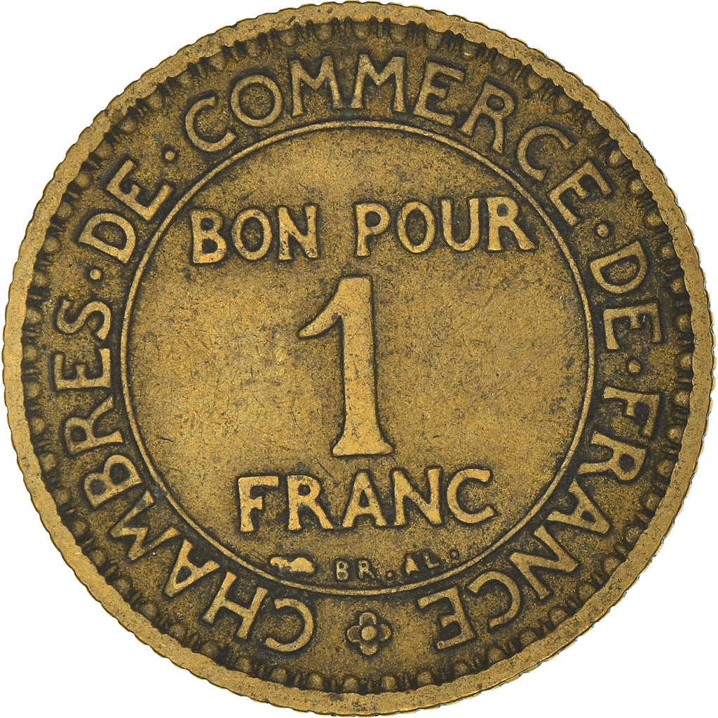 Moneta, Francia, Chambre de commerce, Franc, 1925, Paris, MB+, Alluminio-bronzo