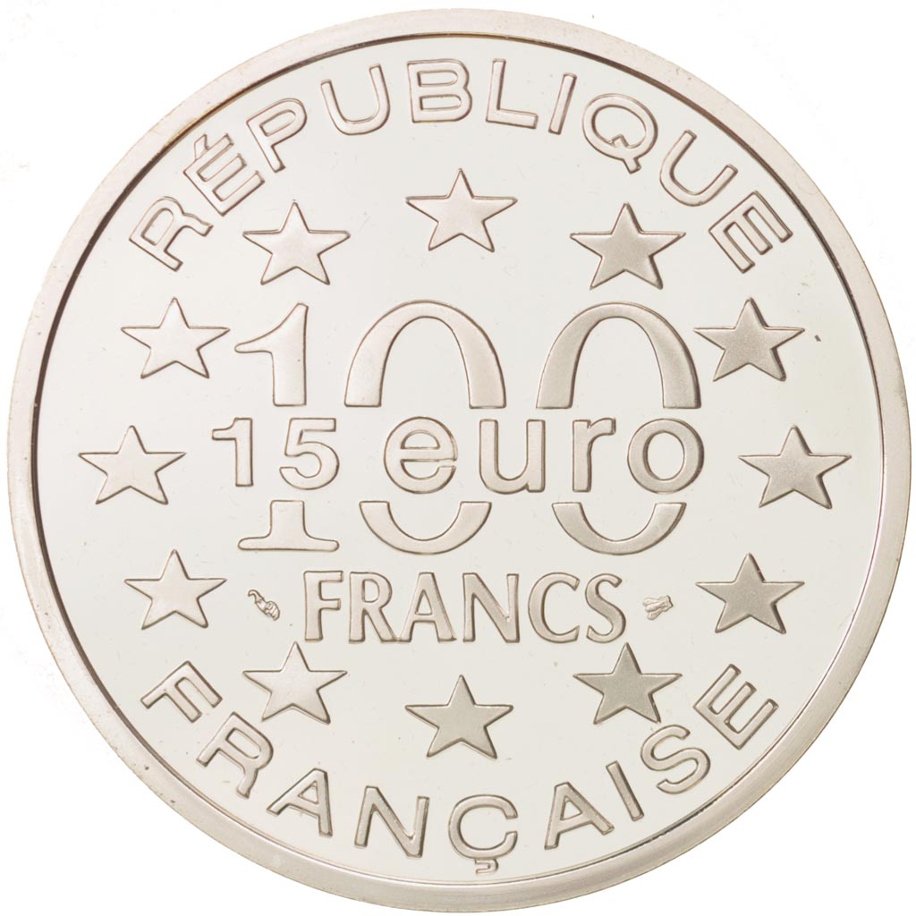 Moneta, Francia, 100 Francs-15 Euro, 1996, Paris, FDC, Argento, KM:1142