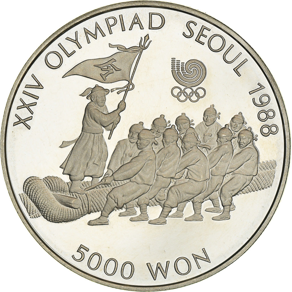 Moneda, COREA DEL SUR, 5000 Won, 1986, BE, FDC, Plata, KM:55