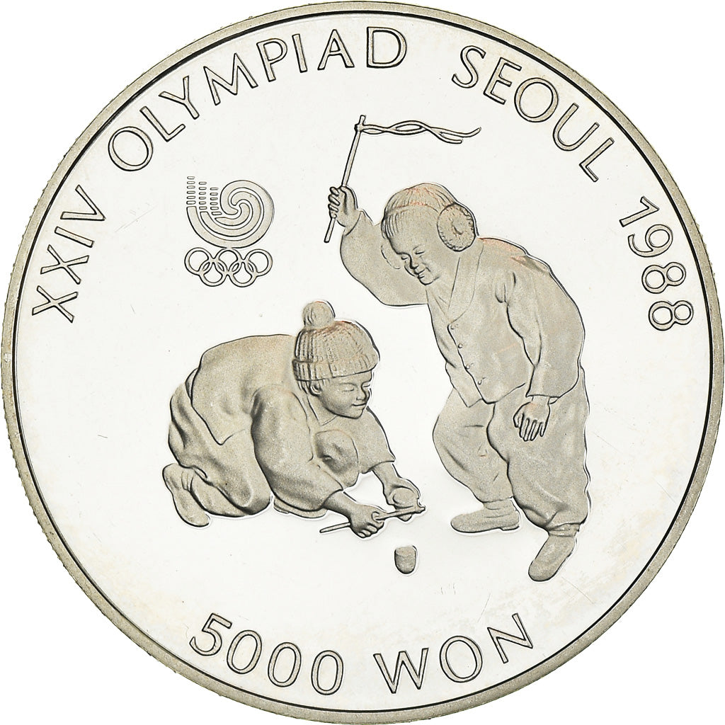 Moneda, COREA DEL SUR, 5000 Won, 1988, BE, FDC, Plata, KM:71