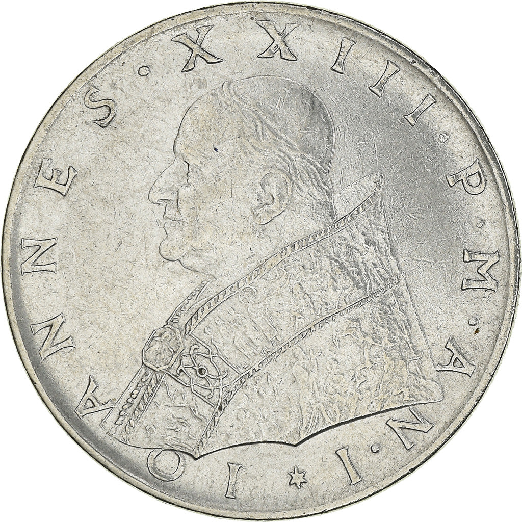 Münze, Vatikanstadt, John XXIII, 100 Lire, 1959, SS, Stainless Steel, KM:64.1