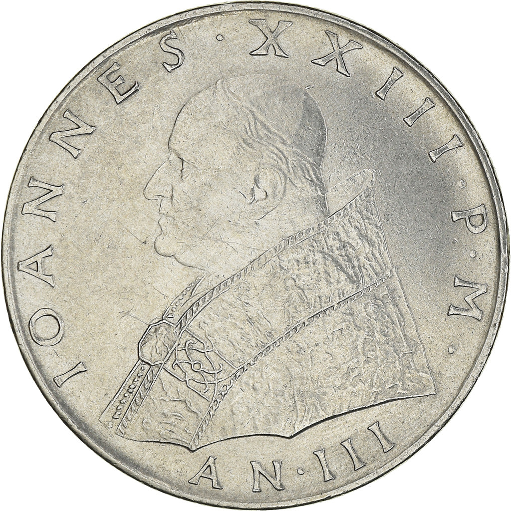 Münze, Vatikanstadt, John XXIII, 100 Lire, 1961, SS, Stainless Steel, KM:64.2