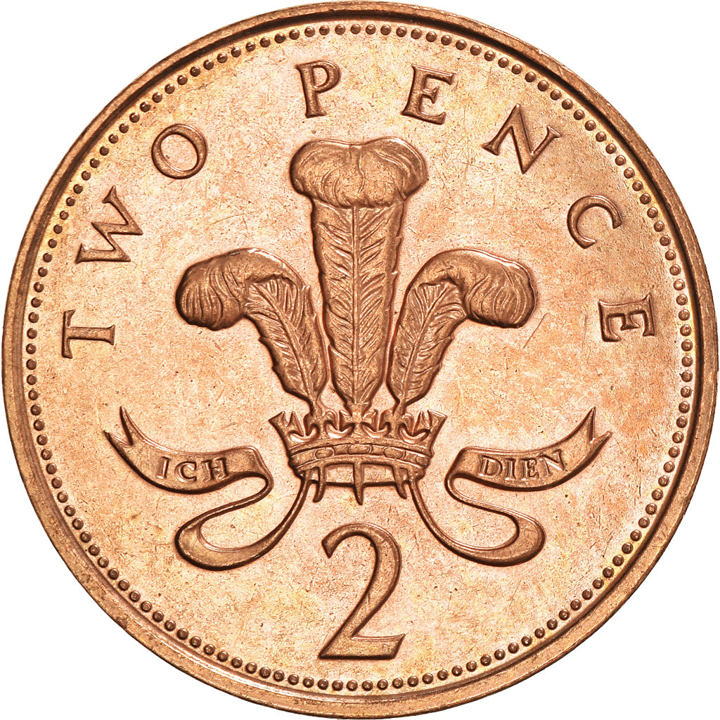 Coin, Great Britain, Elizabeth II, 2 Pence, 1994, AU(50-53), Copper Plated