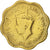 Moneda, Ceilán, George VI, 10 Cents, 1944, BC+, Níquel - latón, KM:118