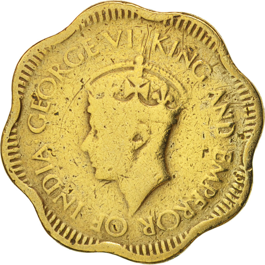 Moneta, Ceylon, George VI, 10 Cents, 1944, MB, Nichel-ottone, KM:118