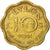 Moneda, Ceilán, George VI, 10 Cents, 1944, BC+, Níquel - latón, KM:118