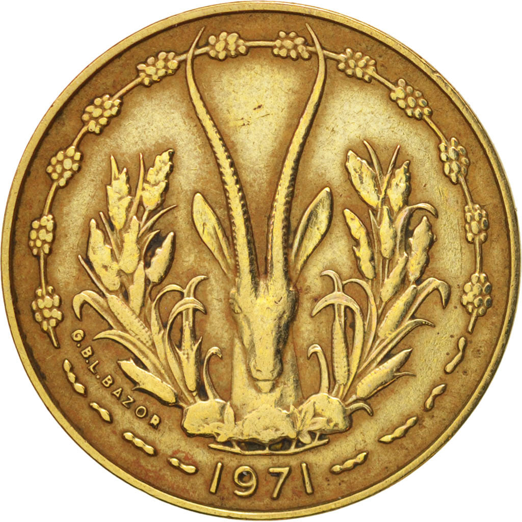 Coin, West African States, 10 Francs, 1971, EF(40-45), Aluminum-Nickel-Bronze
