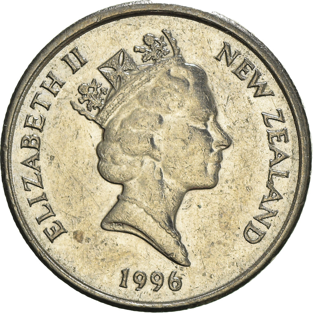 Moeda, Nova Zelândia, Elizabeth II, 5 Cents, 1996, EF(40-45), Cobre-níquel