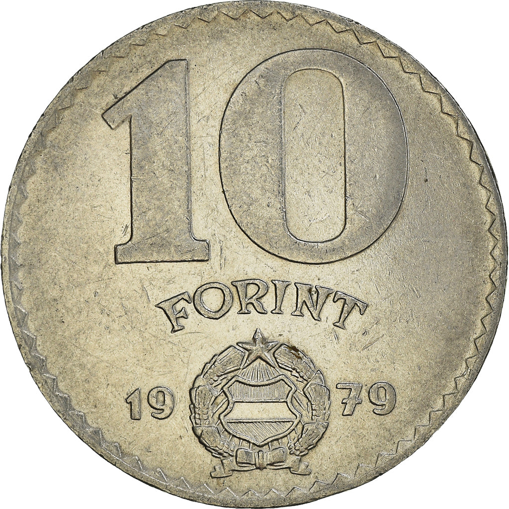 Coin, Hungary, 10 Forint, 1979, Budapest, EF(40-45), Nickel, KM:595