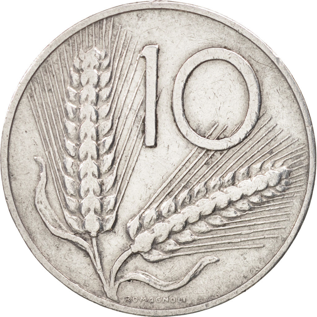 Coin, Italy, 10 Lire, 1954, Rome, EF(40-45), Aluminum, KM:93