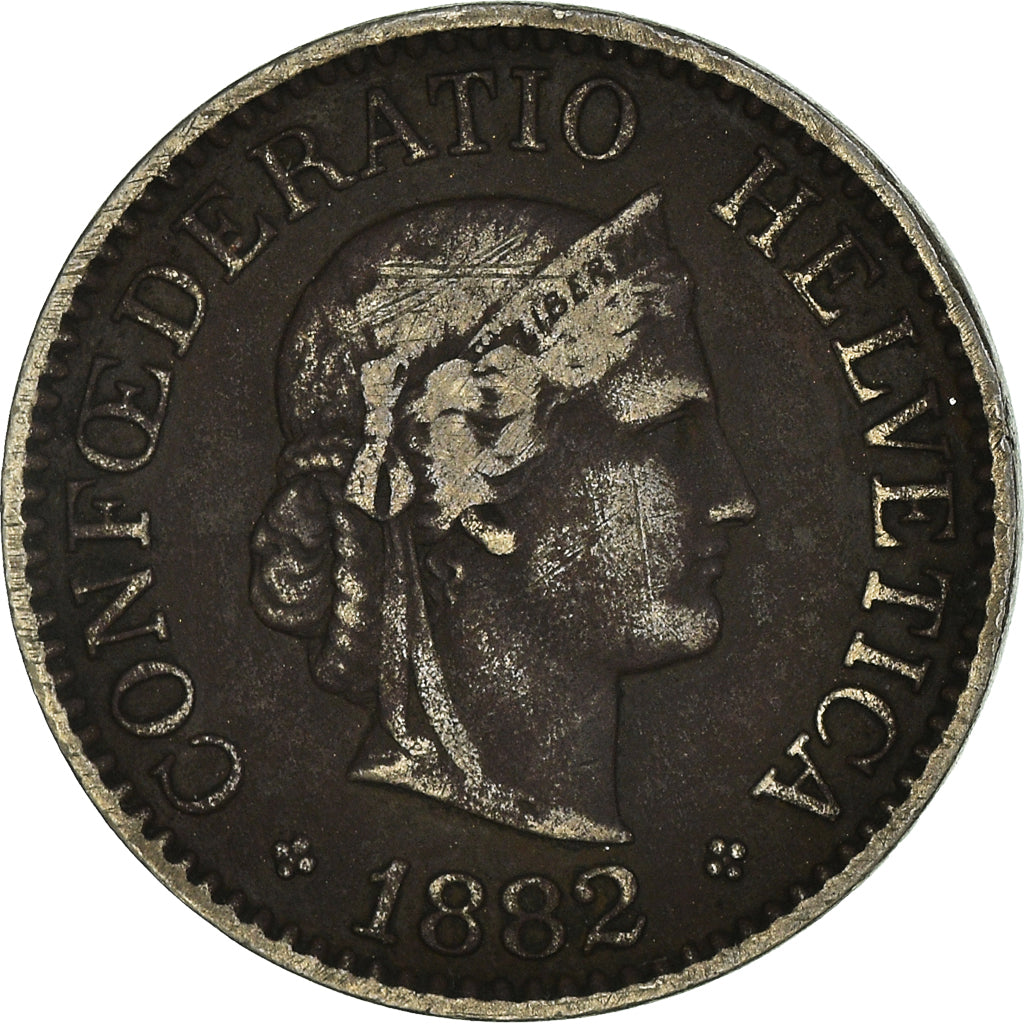 Moneda, Suiza, 10 Rappen, 1882, Bern, BC+, Cobre - níquel, KM:27